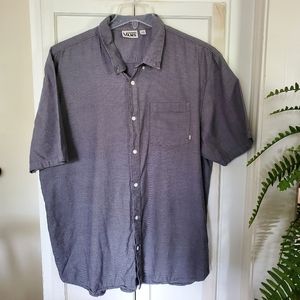 Vans Off The Wall Mens 2X Short Sleeve Button Front Gray Collared Shirt